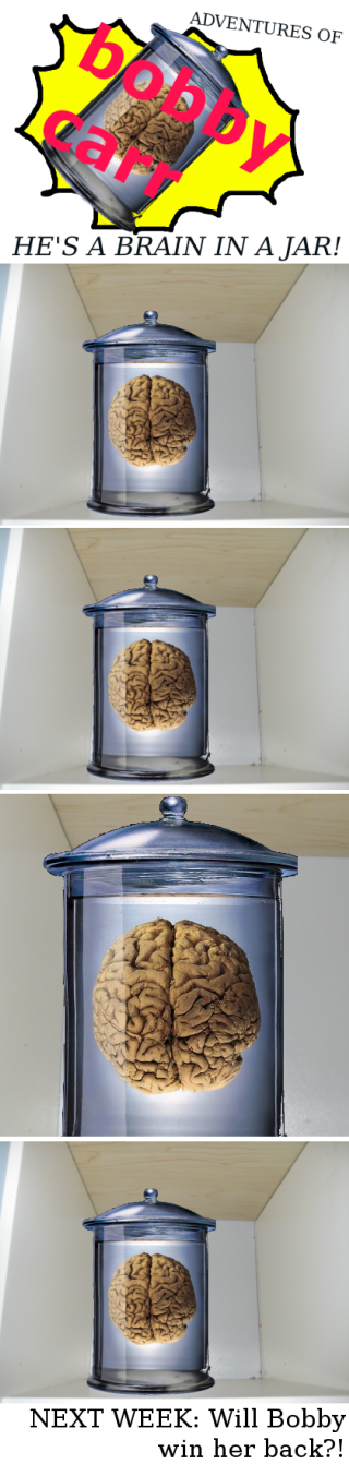 The Adventures of Bobby Carr: he's a brain in a jar